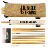 Jungle Culture - Bamboo Drinking Straws - Reusable Straw Set - 12 Straws