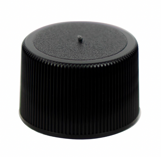 Wholesale Black Ribbed Polypro Cap 24/410 Bag of 50