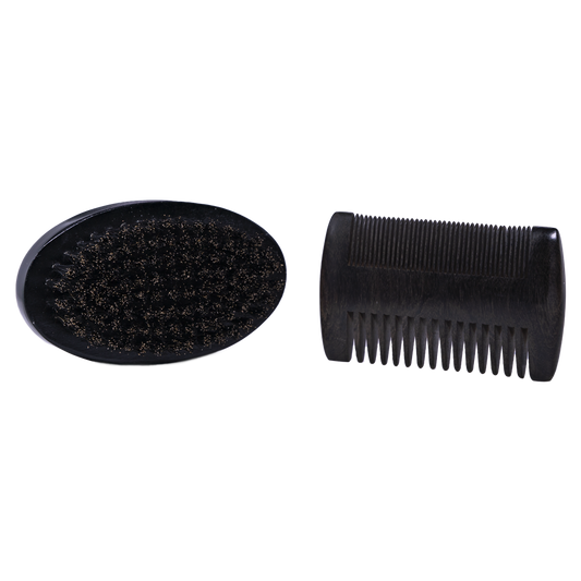 Golden Grooming Co. - Beard Grooming Kit: Brush & Comb