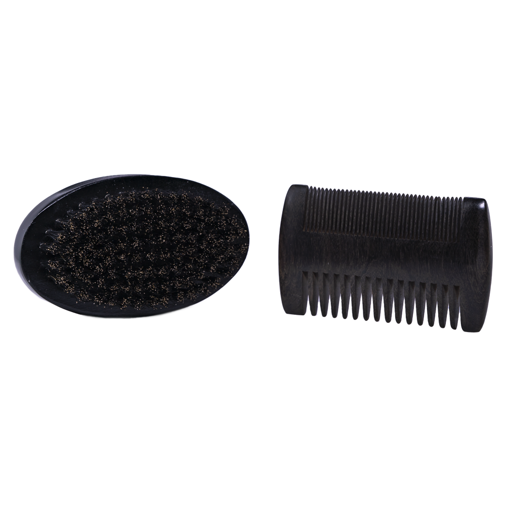 Golden Grooming Co. - Beard Grooming Kit: Brush & Comb
